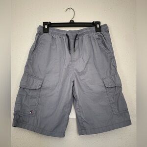 TOMMY HILFIGER CARGO SHORTS BOY L/G (16/18) GRAY ELASTIC WAIST